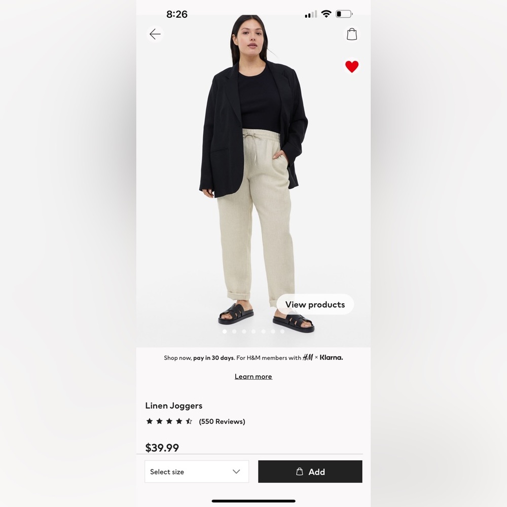 H&M linen jogger